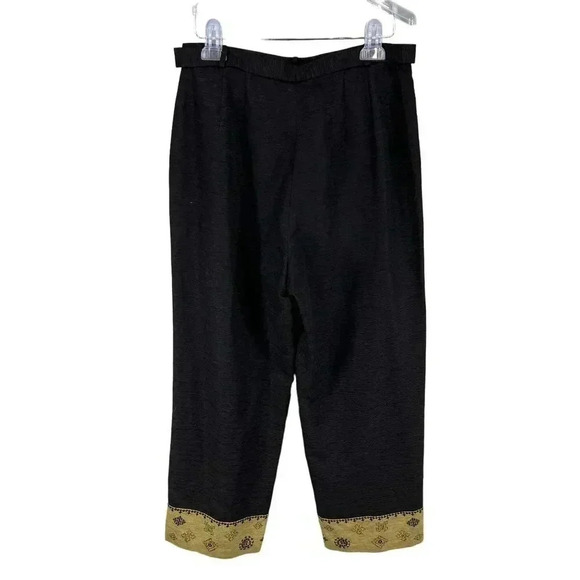 Due per Due Women 10 Bohemian 3 Piece Set 100% Silk Black Gold Embroidered Lined - Picture 6 of 16